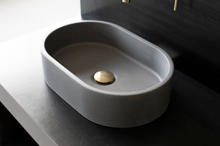 concrete vessel sinkminimalistic desing oval
