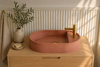 Waschbecken Wandmontage \ Halo Fusion \ Ziegelrot \