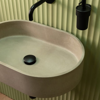 Aufsatzwaschbecken oval / Naturgrau