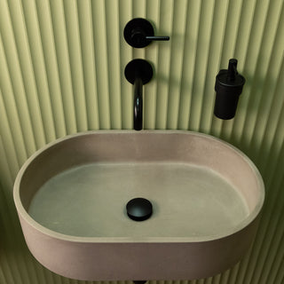 Aufsatzwaschbecken oval / Naturgrau