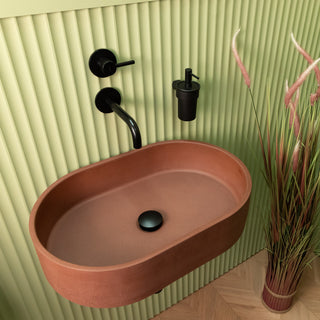 Aufsatzwaschbecken oval / Cremeweiß