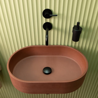 Aufsatzwaschbecken oval / Cremeweiß